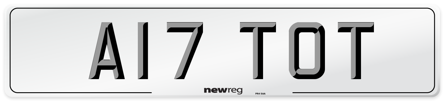 A17 TOT Number Plate from New Reg